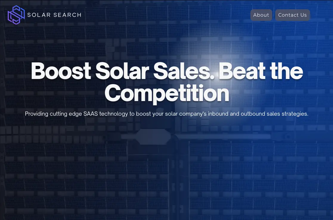 Solar Search landing page